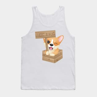 Cute little corgi holding a signboard tshirt Tank Top